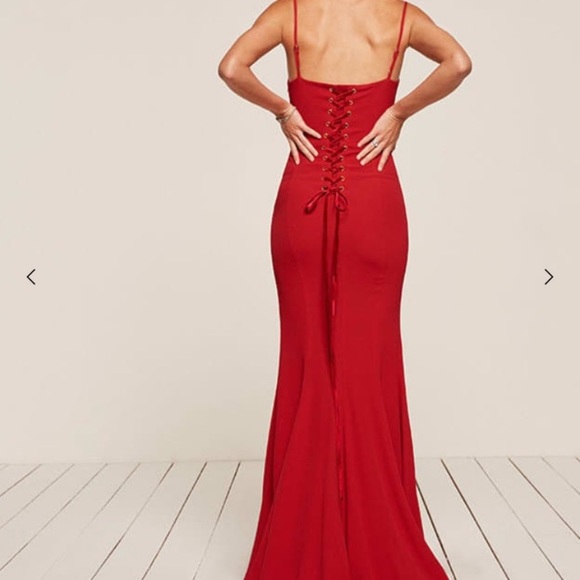 Reformation Dhalia Red Dress size 6 NWT N1162 - Picture 2 of 6